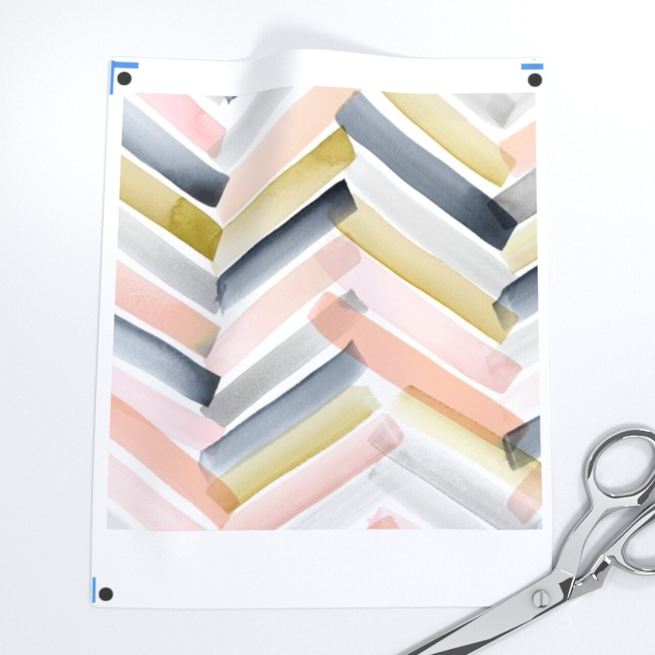 Chevron Blush Navy Pink Stripe Gray Mustard Modern Watercolor Herringbone Geometric Custom Removable Wallpaper by Spoonflower Peel & Stick Wallpaper 2FT Wide